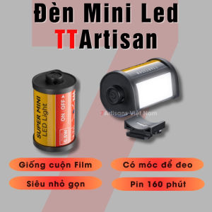 Đèn Led trợ sáng TTArtisan Super Mini Led Light  thiết kế giống cuộn film 135mm - Trang trí máy ảnh pin 16 giờ Type C