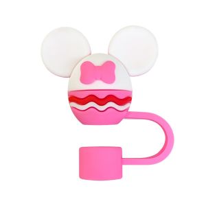 Funny Silicone Straw Toppers Cover 1PCS Cartoon Stitch Mickey Glass Cup Drinking Reusable Dust-proof Straw Plug Creative Cute Accessories Kids Boys X-mas Gifts