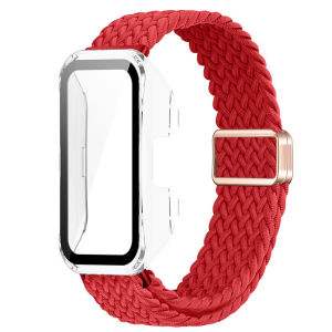 สายไนล่อน สําหรับ Huawei Band 10 แม่เหล็ก สายนาฬิกาข้อมือไนล่อนถัก พร้อมเคสป้องกัน สําหรับ huawei band 8 9 10