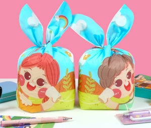 HX190 [20 pcs] 13.5x23 / 18x30 cm Plastik Kuping Kelinci Souvenir Hadiah Snack Kue Permen Goodie Bag Bingkisan Ulang Tahun HX170