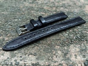 Tali Jam Tangan Kulit Sapi Asli Pull up Hitam uk 14mm 7823 - Garansi 1 Tahun