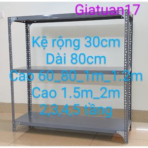 Kệ sắt mâm vê lỗ (rộng 30cm dài 80cm) (cao 60cm 80cm 1m1.2m1.5m2m) nhiều tầng