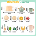 Set teh kayu anak-anak untuk permainan peran/Mainan anak Edukasi hadiah. 