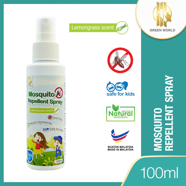 Mosquito Repellent Spray Green World Natural Ingredient DeetFree 100ml