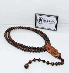 tasbih kayu liwung kombinasi kepala tasbih kayu nagasari ukir naga