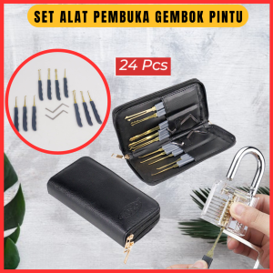 Set Peralatan Pemecah Gembok Pintu dengan Anak Kunci 24 Pcs untuk Keamanan Rumah