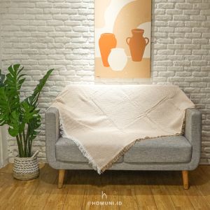 Multifunction Throw Blanket/Selimut Cover Sofa Alas Lantai Alas Piknik Taplak Meja Walldecor Waffle