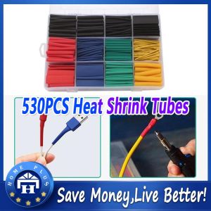 【Local delivery】 530pcs Heat Shrink Tubing Insulation Shrinkable Tube Assortment Electronic Polyolefin Ratio 2:1 Wrap Wire Cable Sleeve Kit Box Boxed-Heat-Shrink-Kit