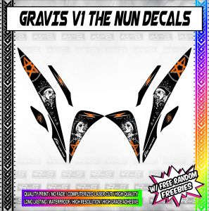 GRAVIS V1 THE NUN DECALS HD PRINT ( MORE COLORS AVAILABLE )