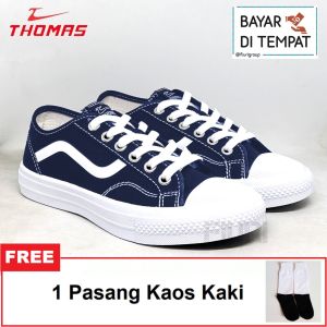 FIURI - THOMAS - LC 01 37-42 HITAM PUTIH - SEPATU SNEAKERS KANVAS SOL KARET LAKI-LAKI - SEPATU KETS TRENDY PRIA DEWASA - SEPATU CASUAL KERJA KULIAH SEKOLAH SD SMP SMA BERTALI COWOK MURAH PROMO DISKON BONUS KAOS KAKI