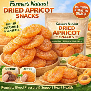 Natural Farm Golden Apricot Strips/Dried Apricots Sugar-Rich Snacks/No Preservatives/Aromatic Natural Orange-Yellow/All Ages Family Use/Outdoor & Home Snacking