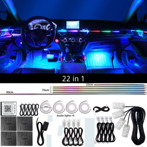 18 in 1 LED Car Atmosphere Light Symphony 64 Model RGB Interior Acrylic Strip Lights Dashboard Car Led Light Strip