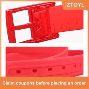 【ZTOYL】 สายคาดลายลูกกวาดแฟชั่นสำหรับผู้ชายและผู้หญิง เข็มขัดซิลิกาเจลเข็มขัดพลาสติกเข็มขัดป้องกันภูมิแพ้เข็มขัดปกป้องสิ่งแวดล้อม