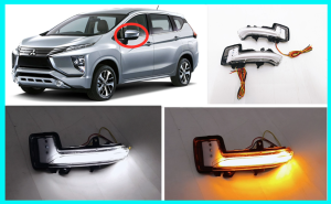 Mitsubishi Xpander Side Mirror LED WHITE + YELLOW  (3 in 1) (Day Running Light + Signal Light + Welcome Light)