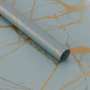 Flower Wrapping Gold Marble Cellophane Waterproof Kertas Buket Bunga KB20