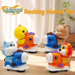 Aoduoyaya Animals Walking Electric Toy Rocking Horse Toy with Music and Lights Baby Crawling Toy Baby Busy Toy