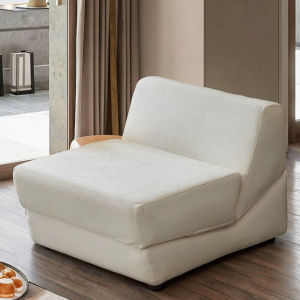 [PRE-ORDER] Modern Single Sofa Bed Bean Bag Fabric Upholstery with Compression Foam Fill Foldable and Vacuum-Packed for Living Room Use