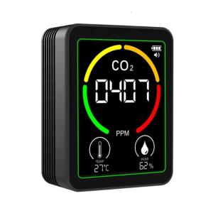 Easy Carry CO2 Monitor with TVOC Sensors Immediate Detection Temperature Humidity Alarm for Home School Office Environment
