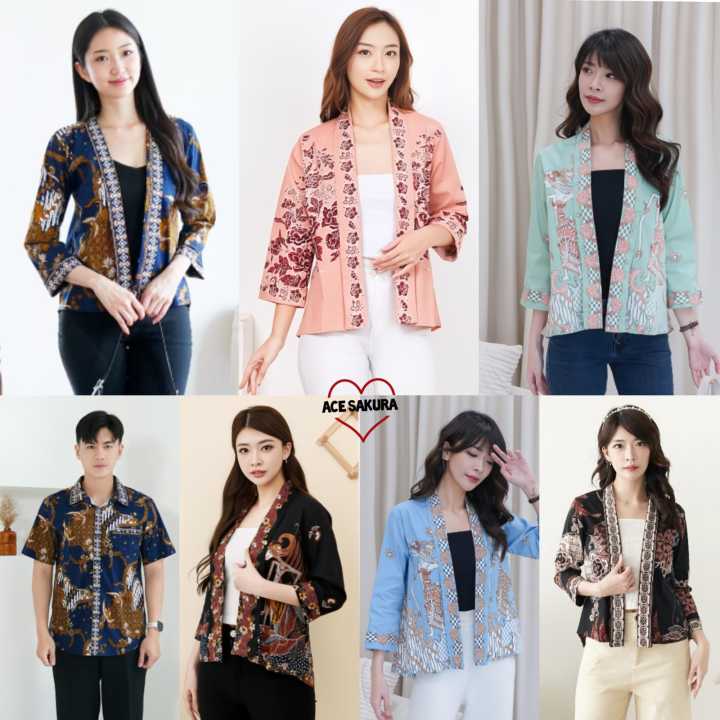 Outer Cardigan Batik Rosa 117 Atasan Kerja Kantor Modern Wanita