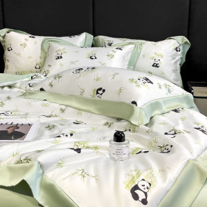 Bedding four-piece set Class A washed Tencel Xia Liang quilt thin quilt four-piece set skin-friendly ice silk air conditioner quilt thin quilt four-piece set (bed sheet * 1 quilt cover * 1 pillowcase * 2)