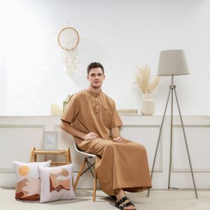 Jubah pria dewasa AL HAFAZ lengan pendek motif terbaru