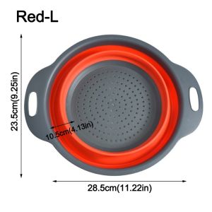 INVADER Drain Device Folding Drainer Basket Silicone Food Grade Fruit Vegetable Washing Basket Easy Storage Multifunctional Collapsible Colander Kitchen Use