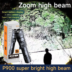 Senter LED Zoom Isi Ulang Super Terang Senter Tugas Berat Isi Ulang Vakum