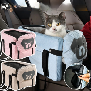 MECOME น่ารัก กระเป๋าเดินทางสำหรับสัตว์เลี้ยง สะดวก ความจุขนาดใหญ่ ที่นั่งนิรภัยสำหรับสัตว์เลี้ยงในรถยนต์ ร้อน หลายฟังก์ชัน กระเป๋าเป้สำหรับสุนัขในรถ ท่องเที่ยวกลางแจ้ง