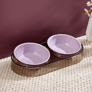 SKISOPGO Pet Double Bowl Food Bowl Neck Protection Pet Feeder Dog Cat Food Water Feeding Container Bowl