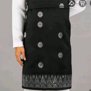 SAMPIN BUNGAH TABUR BLACK SILVER & BLACK GOLD FULL BORDER 2.10 METERS FULL