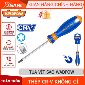 Tua vít hình sao WADFOW chất liệu thép CR-V không gỉ đầu vít mũi đen có nam châm thân tròn vừa taychính hãng