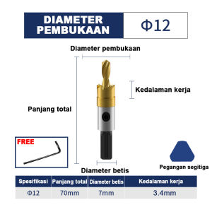 German tools Mata Bor Holesaw Baja 12-100mm （COD）besi carbide tip wood metal hole cut HSS titanium drill bit