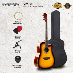 Gamma GM-4111 (Glossy Finish) Dreadnought 41 inch Acoustic Guitar with Cutaway