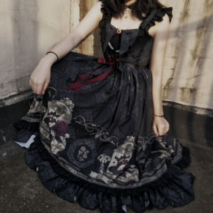 Gothic Style Vintage Lolita Jsk Dress Women Japan Harajuku Cosplay Costumes Nightingale and Rose Victorian Princess Party Dress2026