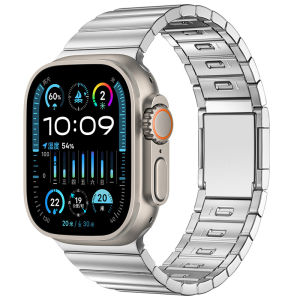 (Only Strap)ZUZG Metal Band Compatible with Apple Watch Band 49mm 46mm 45m 44mm for Men Women Business Stainless Steel Metal iWatch Band for Apple Watch Series 11/10/9/8/7/6/5/4/SE/Ultra2