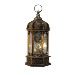 YESPERY 2026 Eid Mubarak LED Warm Retro Night Light Portable Metal Lantern Home Table Wall Lighting Ramadan Party Decoration