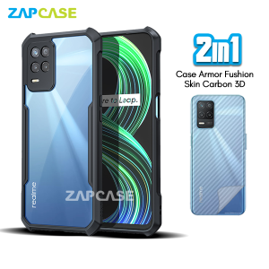 Case Realme 8 5G Armor Fushion Casing Free Skin Karbon
