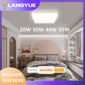 LANGYUE Modern Square Ultra Thin LED Ceiling Lights 20W 30W 50W 60W Panel Light High Lighting for Living Room Kitchen Bedromm Shop