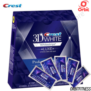 ORBITFITNESS Crest 3D White Strips Professional Effects Teeth Whitening Strips Oral Hygiene Oral Beauty Dental Beauty Stain Removal WhiteStrips (20 Strips/ 10 Treatments)