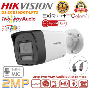 HIKVISION CCTV Camera DS-2CE16D0T-LPTS 2MP HD ColorVu Smart Hybrid Light Two Way Audio Bullet Waterptoof Outdoor Analog Camera Built-in Speaker CCTV Camera