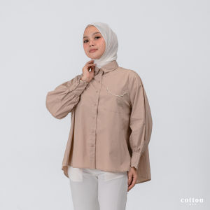 Cotton Inch | Ayumi Shirt | Kemeja Oversize Wanita | Kemeja Kerja Office Wanita | Baju Wanita | SIze M-XL