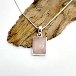 Liontin Wanita Natural Rose Quartz Perak 925 Rosalina