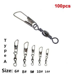 ONERVGY Metal With Interlock Tackle Fishing Pins Swivels Solid Rings Hanging Snap Fishing Line Connector