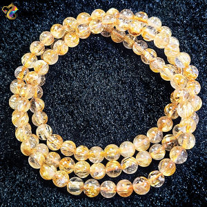 Graduation Grade Gold Rutile 3 Rounds Bracelet