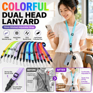 15mm Sewn Adjustable Double-Ended Aircraft Buckle Lanyard  Retractable Neck Cord For Small Fan Hands-Free Hanging Rope Outdoor Sports Accessories