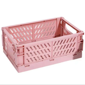 Simple and Creative Foldable Stackable desktop Storage box Collapsible Plastic Storage Basket