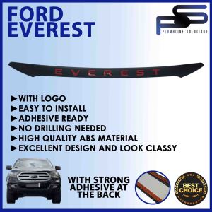 Bonnet Guard for Ford Everest 2016 2017 2018 2019 2020 2021 2022 2023 2024 2025 Red / Silver Font Black Hood Guard Trim Bug Shield Hood Car Accessories Accessory / High Quality Car Accessories / Plumbline Solution