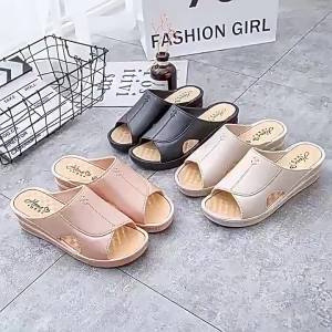 [Free Shipping] Fashionable womens outdoor wedge-heeled thick-soled summer home indoor non-slip plastic sandals simple one-strap design