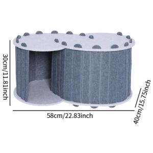 Cat Tunnel Bed Breathable with 2 Holes Portable Universal for 2 Cats Scratch Resistant All Seasons Cat Nest Hideaway Cave