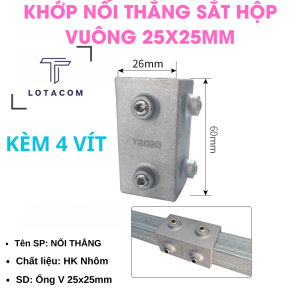 Khớp nối sắt hộp vuôngkhớp nối nhanh 25mmx25mm Lotacom Decor